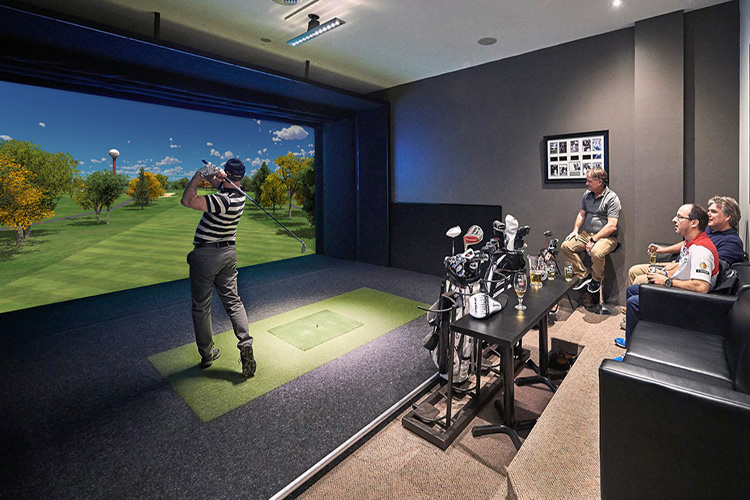 Residential installation of golf simulator