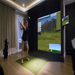 Residential installation of golf simulator