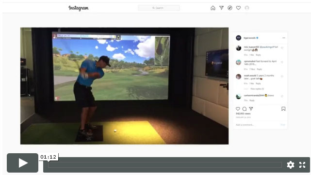 Tiger training with Full Swing Golf video